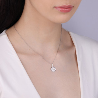 Medalik z białego złota Szkaplerz pr. 585 - JubilerSezam.pl