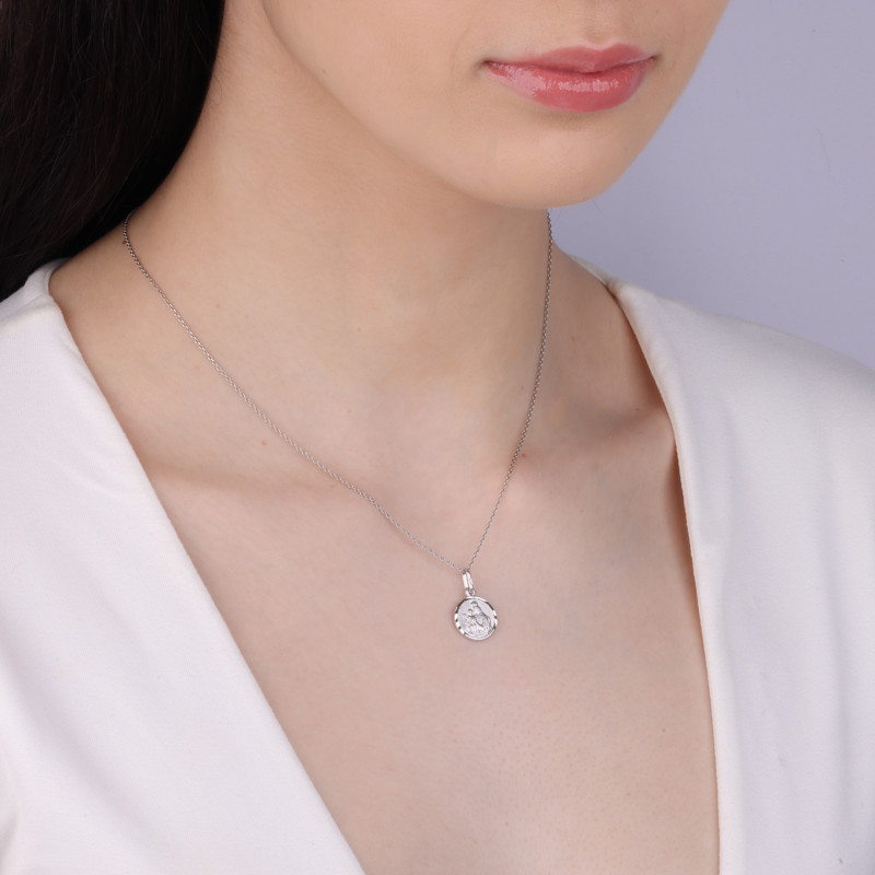 Medalik z białego złota Szkaplerz pr. 585 - JubilerSezam.pl