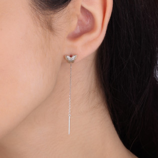 Kolczyki srebrne motyl z cyrkoniami