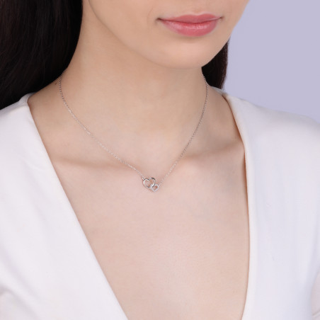 Naszyjnik srebrny klanówka z sercami