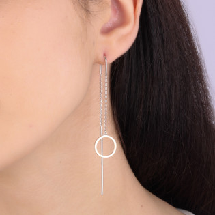 Kolczyki przeciągane koło ze złotą blaszką