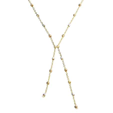 Naszyjnik złoty krawatówka z grawerowanymi kulkami