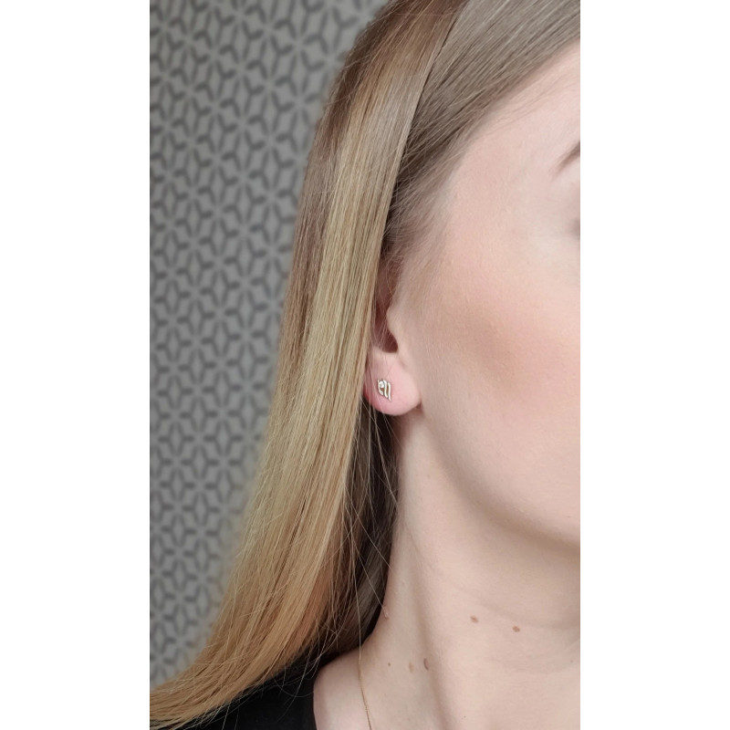 Kolczyki płomień z cyrkonia ze złota 585