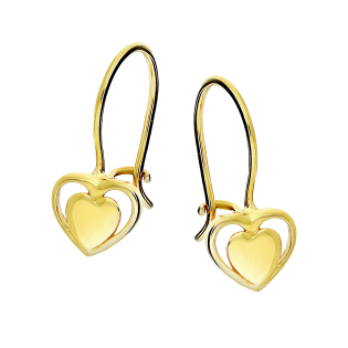 Kolczyki złote serce gładkie próba 585