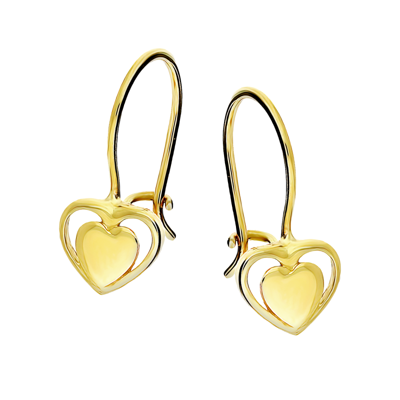 Kolczyki złote serce gładkie próba 585