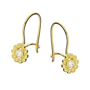 Złote Kolczyki dla Dziewczynki Kwiatek pr. 375 - JubilerSezam.pl