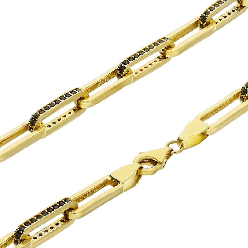 Naszyjnik złoty z czarnymi cyrkoniami zaprezentowany na finalistce Miss Polski 2025 Maji Kister