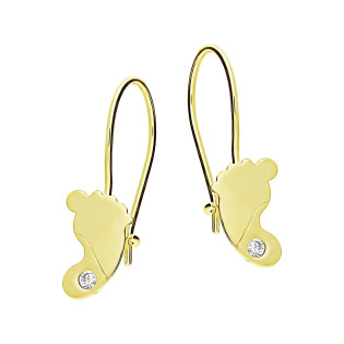 Kolczyki złote stópki z cyrkonią nr MZ T23-E-0219-11-LZ-CZ próba 375