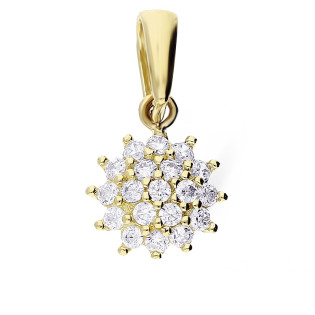 Złota Zawieszka Kalafior z Cyrkoniami pr. 585 - JubilerSezam.pl