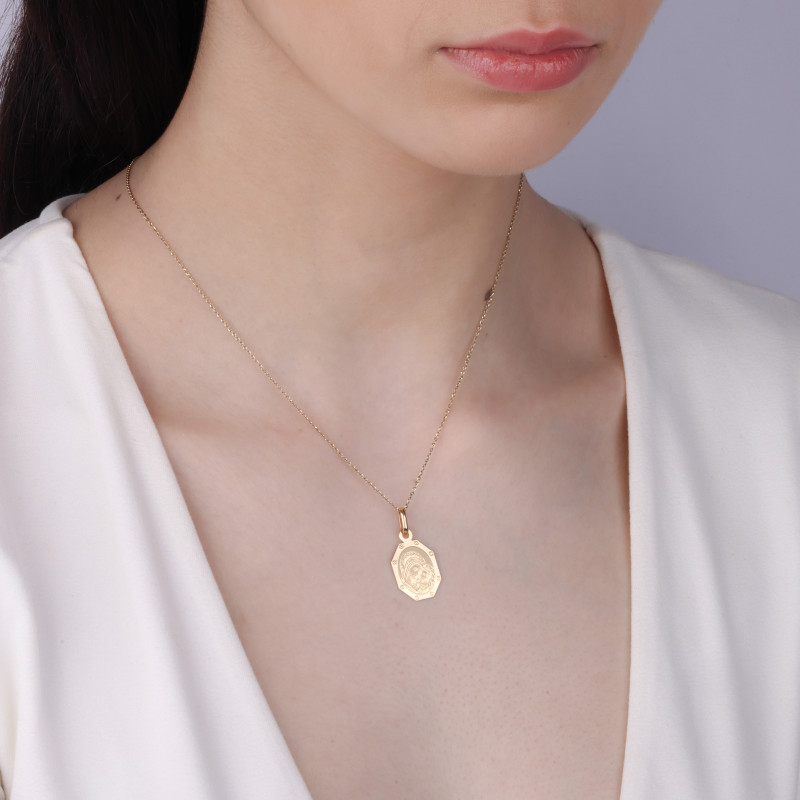 Medalik złoty Matka Boska z Dzieciątkiem próba 585