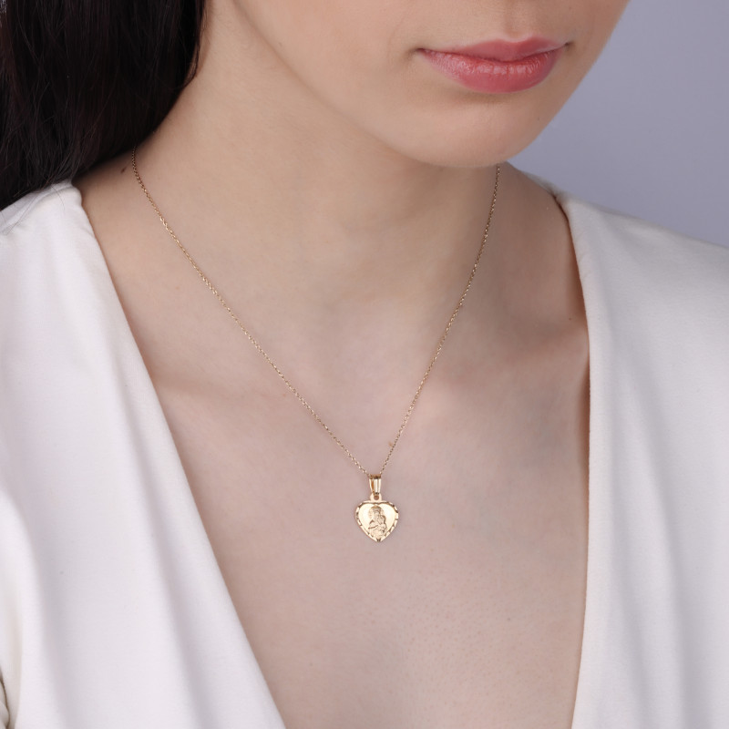 Medalik złoty Częstochowska w sercu próba 585