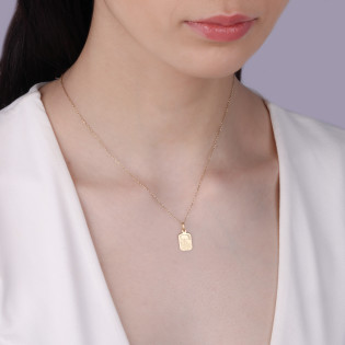 Medalik złoty Częstochowska w obłym prostokącie