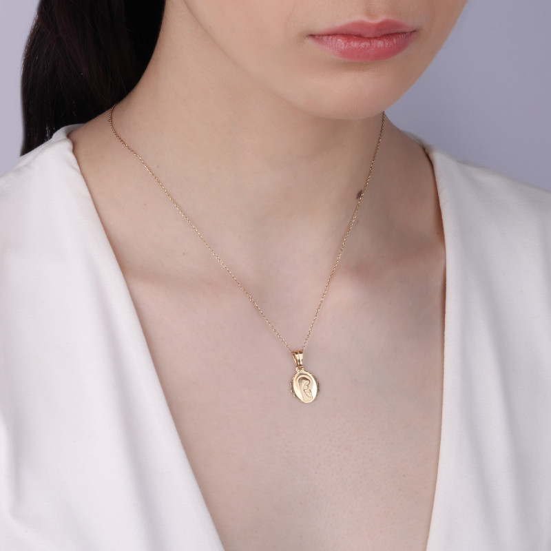 Medalik złoty Matka Boska Modląca próba 585