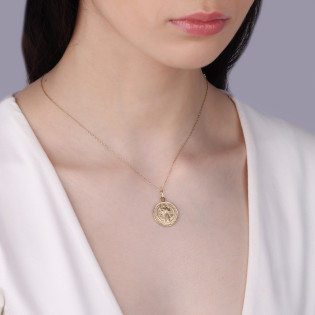 Medalik złoty Benedyktyński próba 585