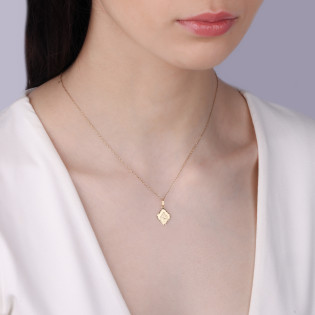 Medalik złoty Szkaplerz w formie falbanki