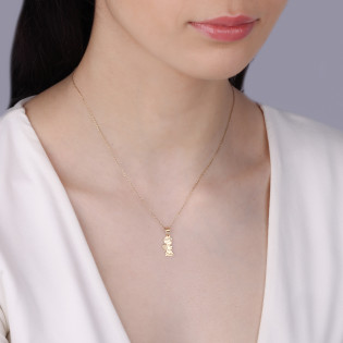 Medalik złoty postać aniołka grawerowanego próba 585