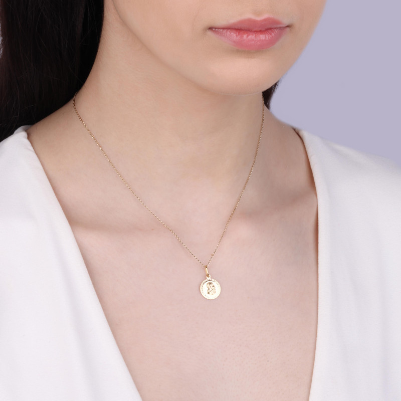 Medalik złoty Częstochowska w kole próba 333