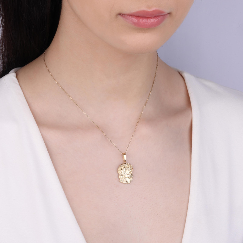 Medalik złoty głowa Pana Jezusa próba 585