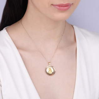 Medalik złoty Częstochowska w ażurowym kole próba 585