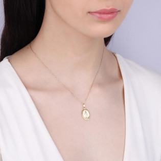 Medalik złoty Matka Boska Niepokalana w owalu próba 585