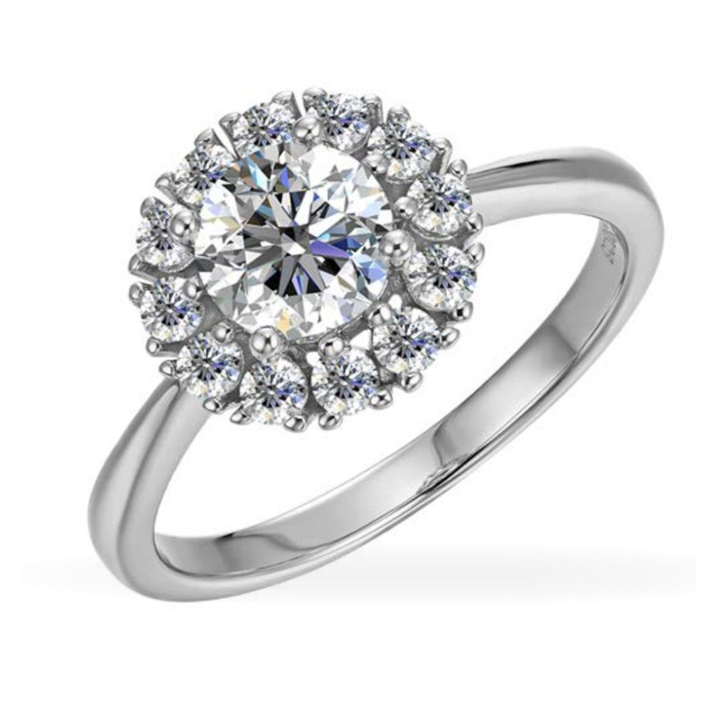 Pierścionek srebrny metropolis z moissanitami