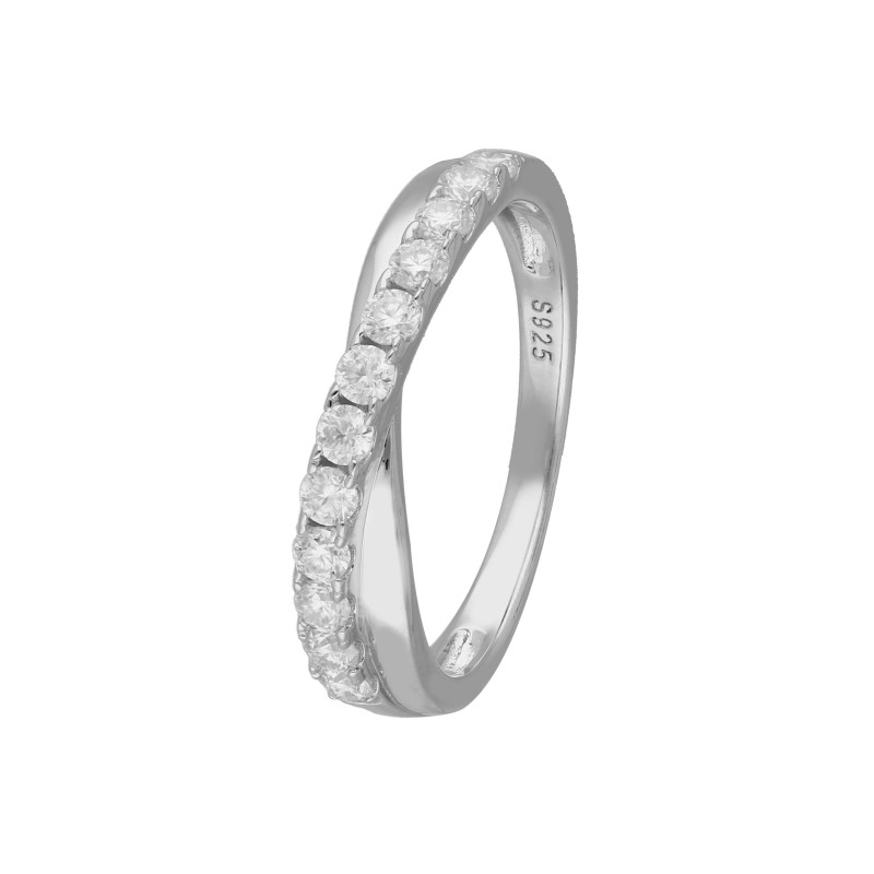 Pierścionek srebrny X z moissanitami