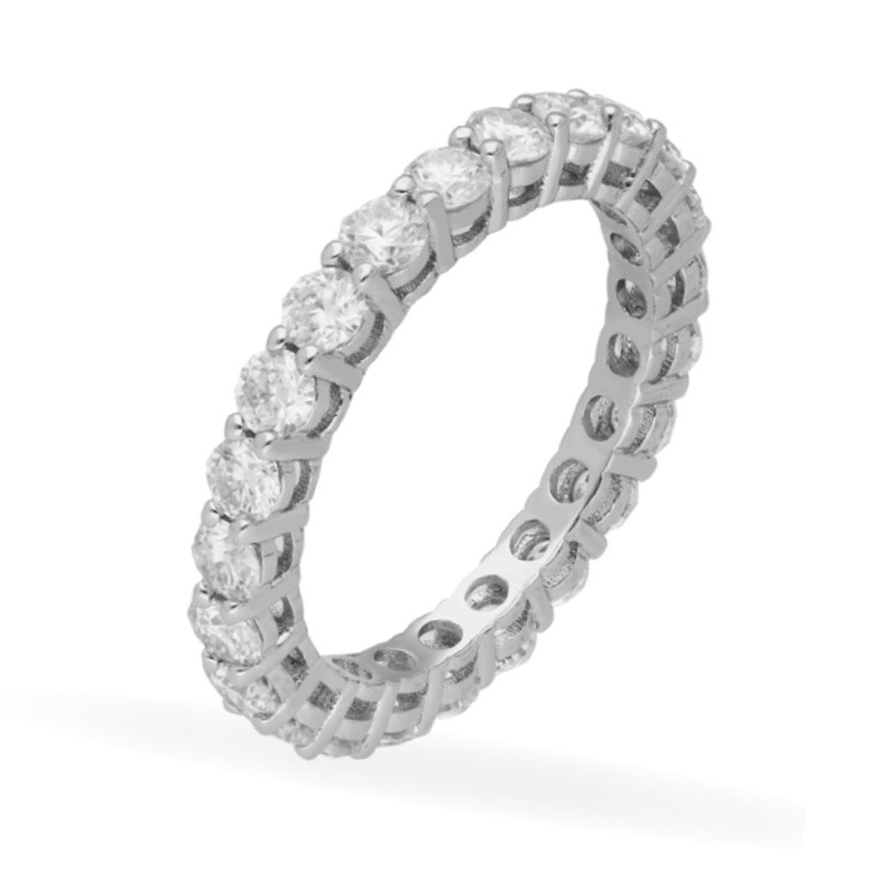 Pierścionek srebrny obrączka miłości z moissanitami