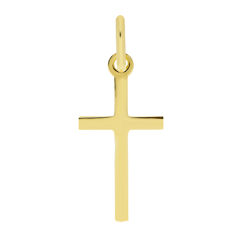 Złoty Krzyżyk Kwadratowy gładki pr. 585 - JubilerSezam.pl