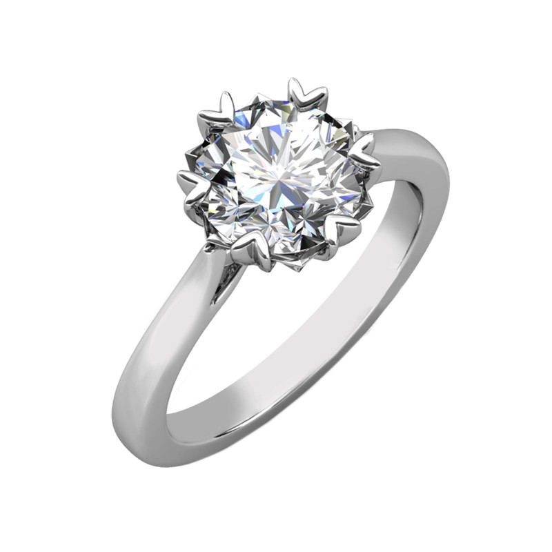 Pierścionek srebrny z moissanitem