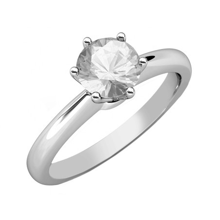 Pierścionek srebrny z moissanitem