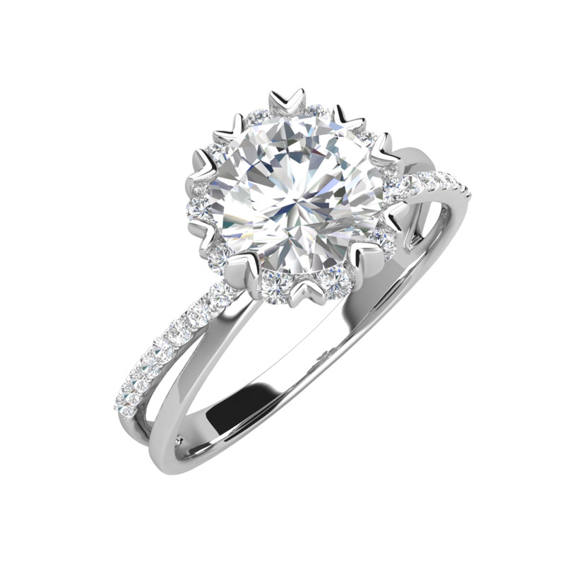 Pierścionek srebrny z moissanitami