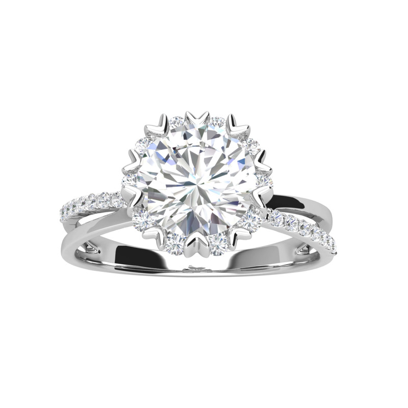 Pierścionek srebrny z moissanitami