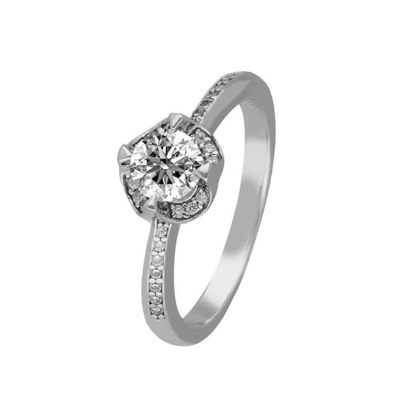 Pierścionek srebrny z moissanitami