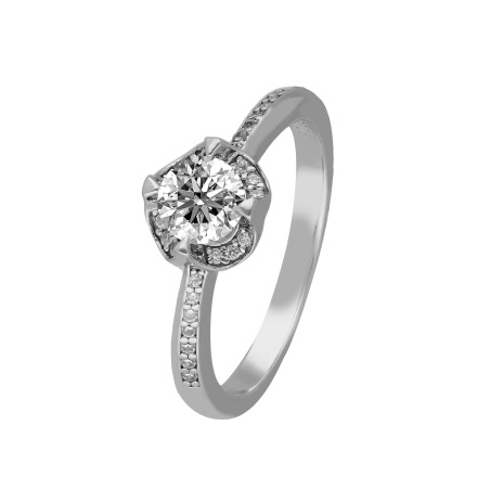 Pierścionek srebrny z moissanitami