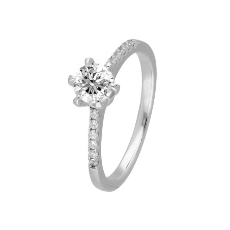 Pierścionek srebrny z moissanitami