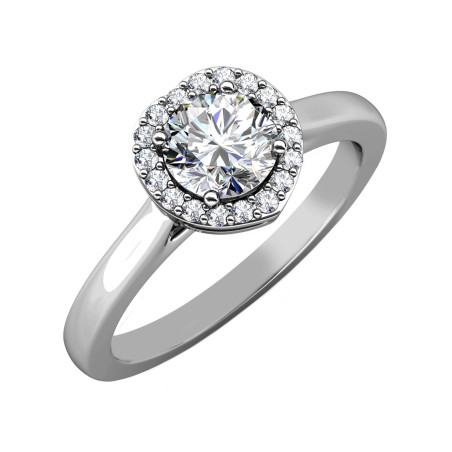 Pierścionek srebrny serce z moissanitami