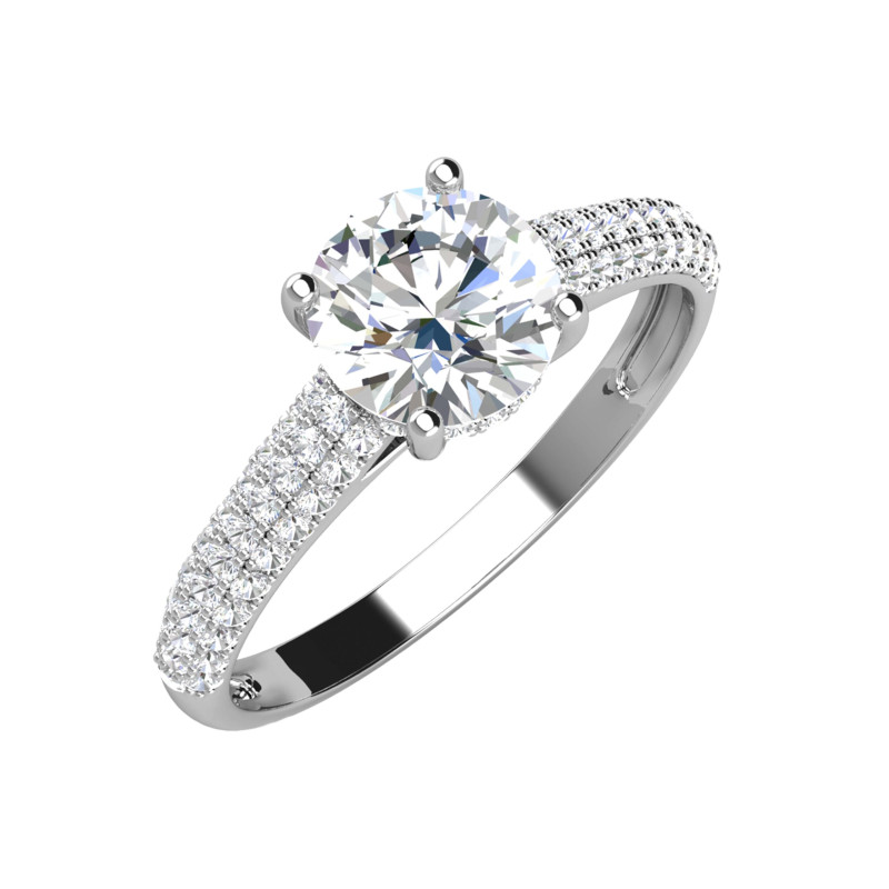 Pierścionek srebrny z moissanitami