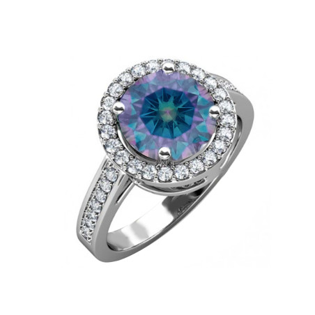 Pierścionek srebrny z moissanitami