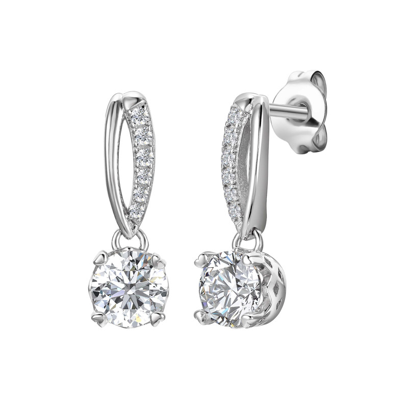 Kolczyki srebrne z moissanitami