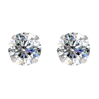 Srebrne kolczyki z moissanitem 3mm - Subtelny blask - JubilerSezam.pl