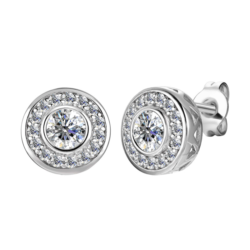 Kolczyki srebrne z moissanitami