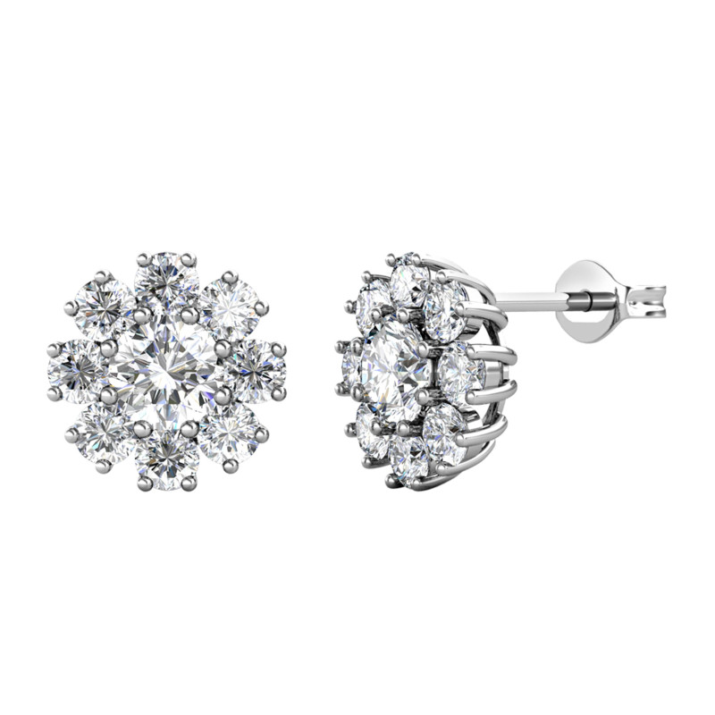 Kolczyki srebrne z moissanitami