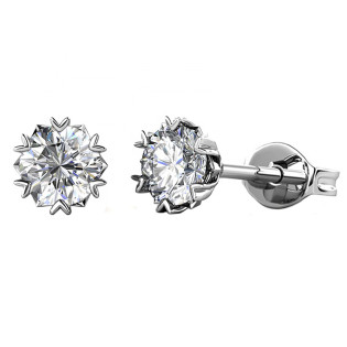 Kolczyki srebrne z moissanitami