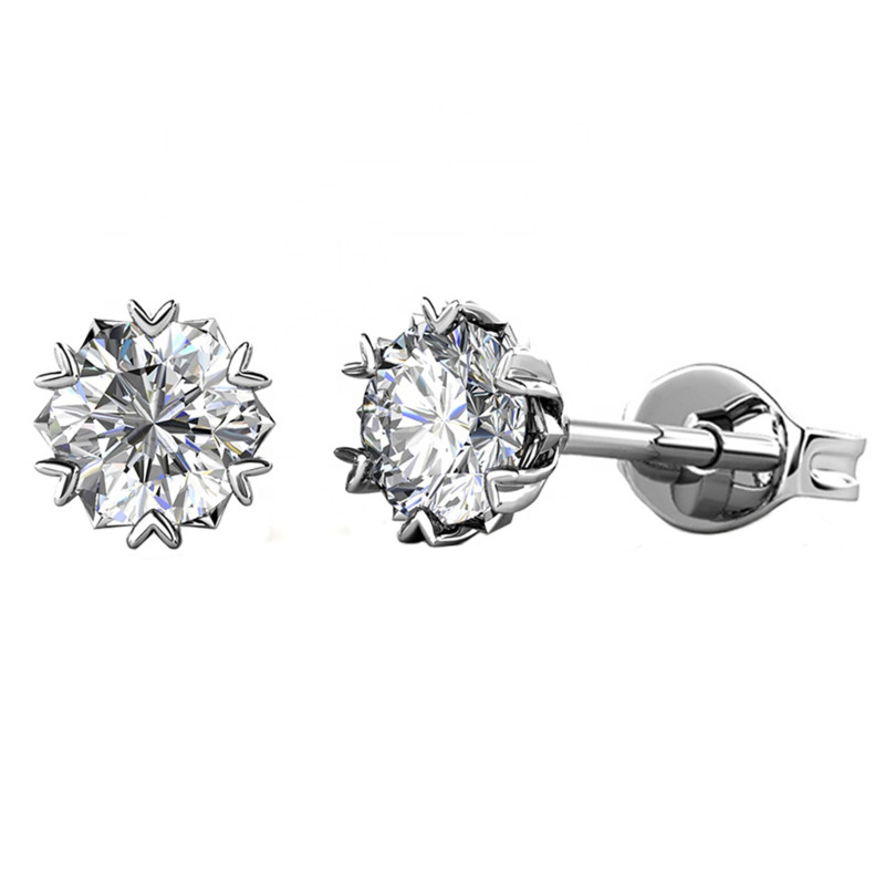 Kolczyki srebrne z moissanitami