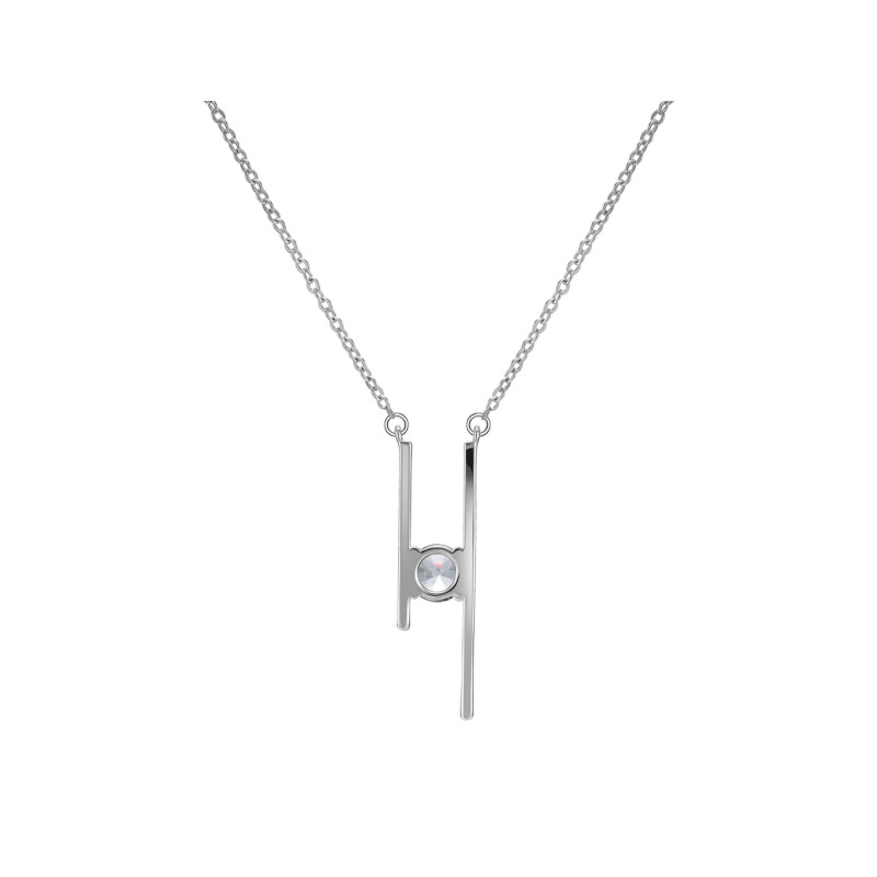 Naszyjnik srebrny moissanit w dwóch pałkach