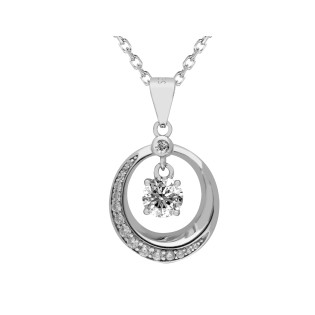 Naszyjnik srebrny koło z moissanitami