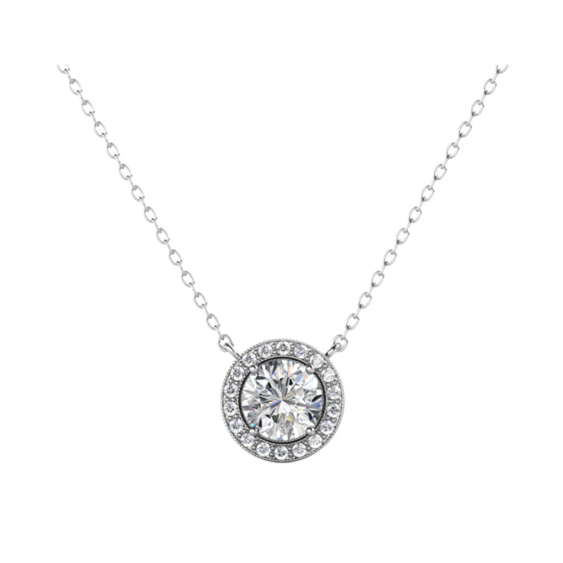 Naszyjnik srebrny z moissanitami