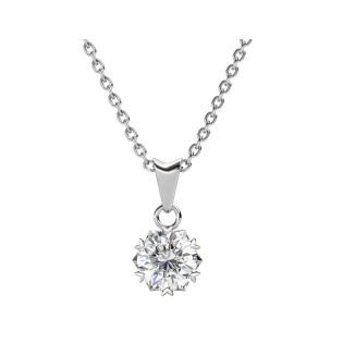 Naszyjnik srebrny z białym moissanitem