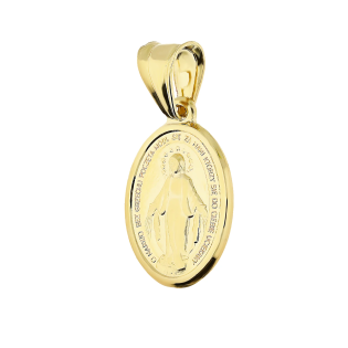 Medalik złoty Niepokalana w owalu próba 585
