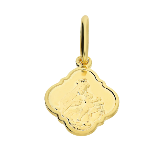 Medalik złoty Szkaplerz w formie falbanki